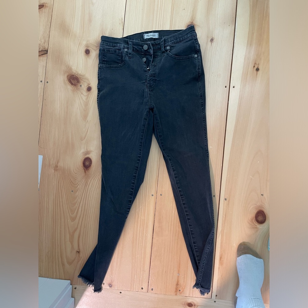Madewell black skinny jeans. Button fly.